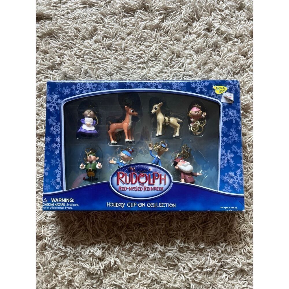 Memory Lane Rudolph the Red-Nosed Reindeer Holiday 8 Clip-On Collection. New